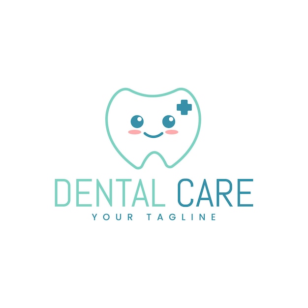 Dental care logo with a smiling tooth