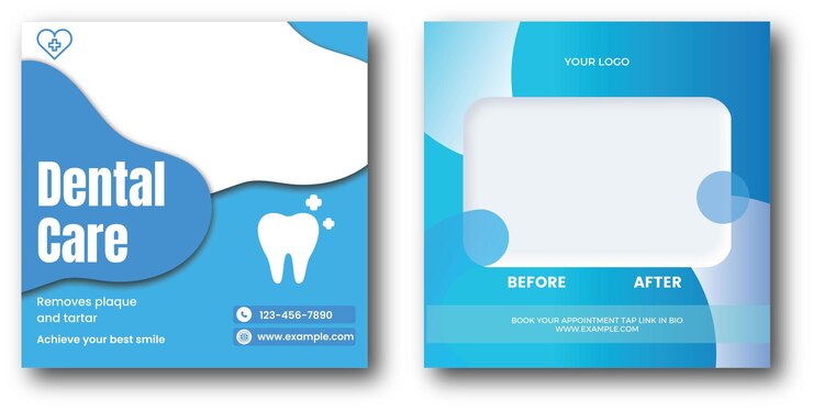 Vector dental care medical health care social media post banner template