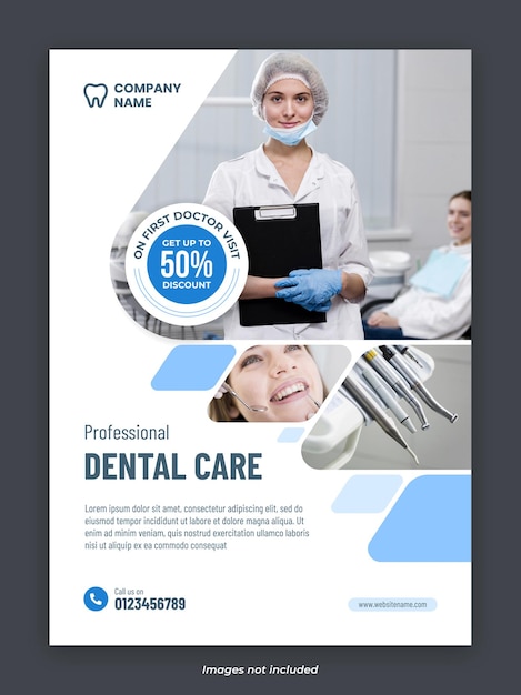 Dental care services poster template