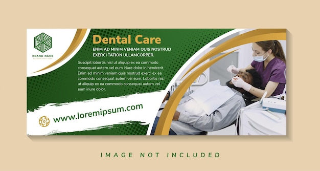 Dental care social media timeline cover and web banner template. Healthcare Social Media web Banner