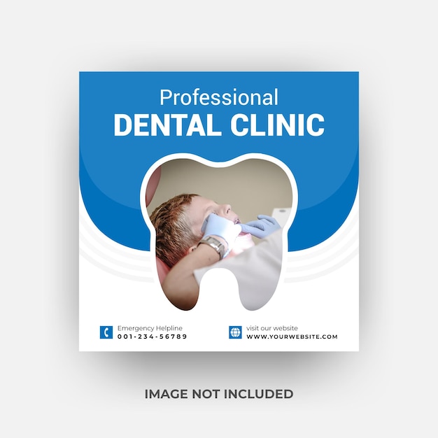 Dental care social media and web banner template collection design template