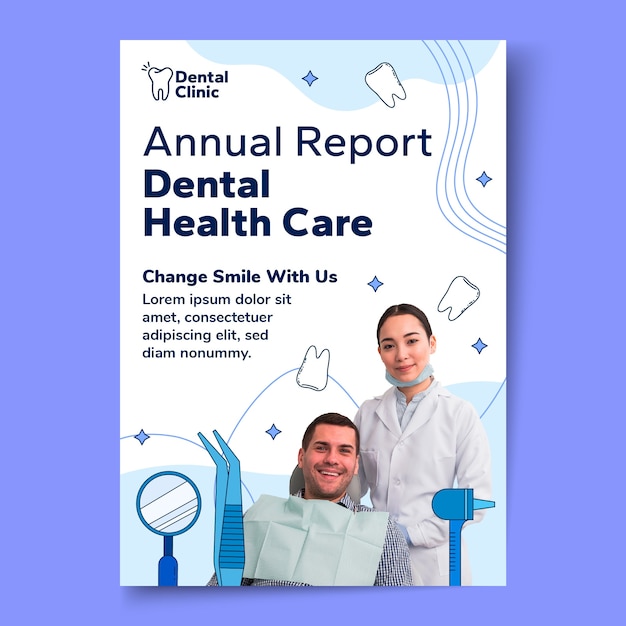 Dental clinic annual report template design