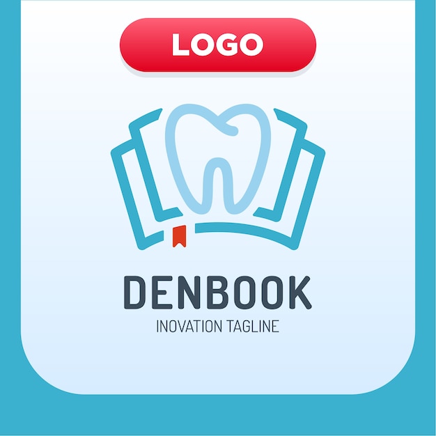 Vector dental clinic book icon logo design element