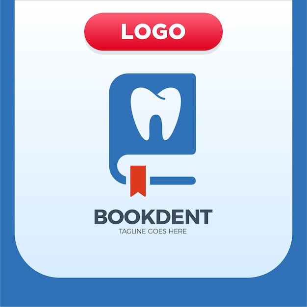 Vector dental clinic book icon logo design element