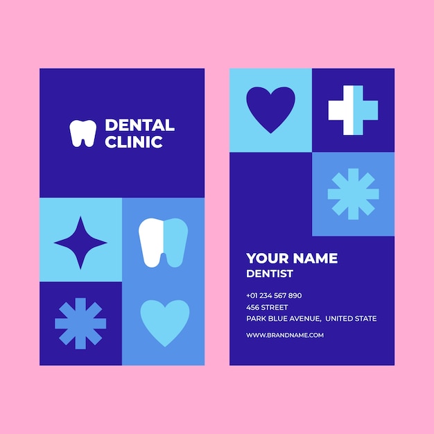 Vector dental clinic business card template design