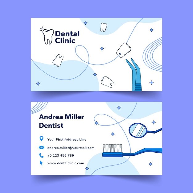 Vector dental clinic business card template design