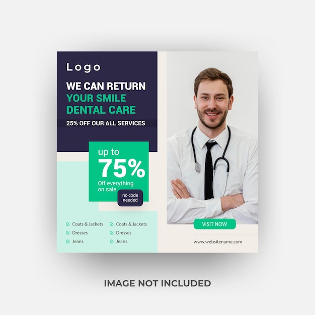 dental clinic business and hospital social media post design