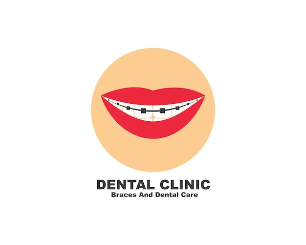 Disegno dell'illustrazione vettoriale del logo dell'icona della clinica dentale