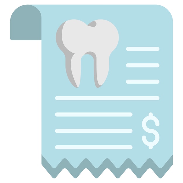 Стоматологическая клиника Счет-фактура концепция получения счета за лечение зубов дизайн векторной иконки Стоматология
