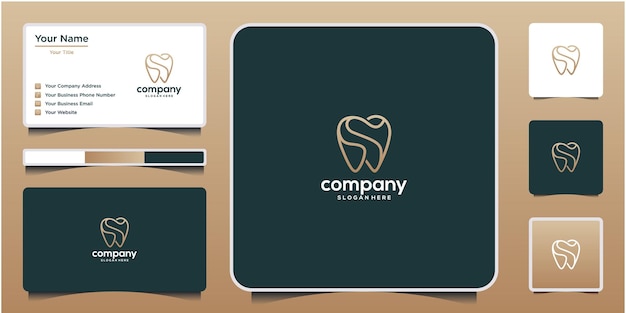 Dental clinic line logo vector