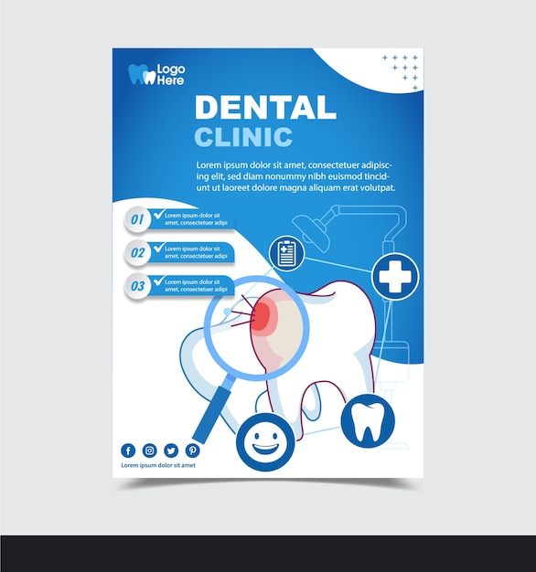 Vector dental clinic poster template 1