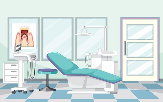 Vector dental clinic room interior