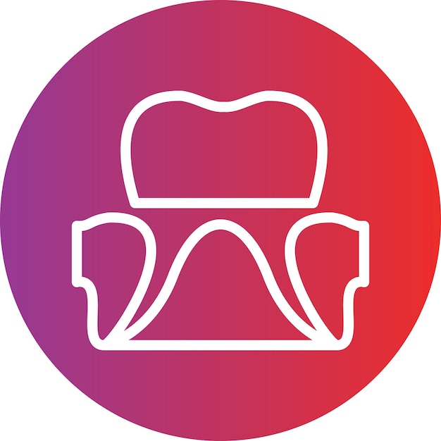 Vector dental crown icon style