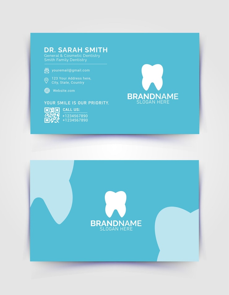 Vector dental and dentist doctor business card design template dental dentist dentistry dental doctor