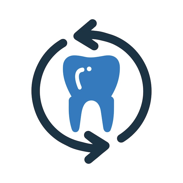 Icona di denti dentali disegno vettoriale semplice e modificabile isolato su uno sfondo bianco