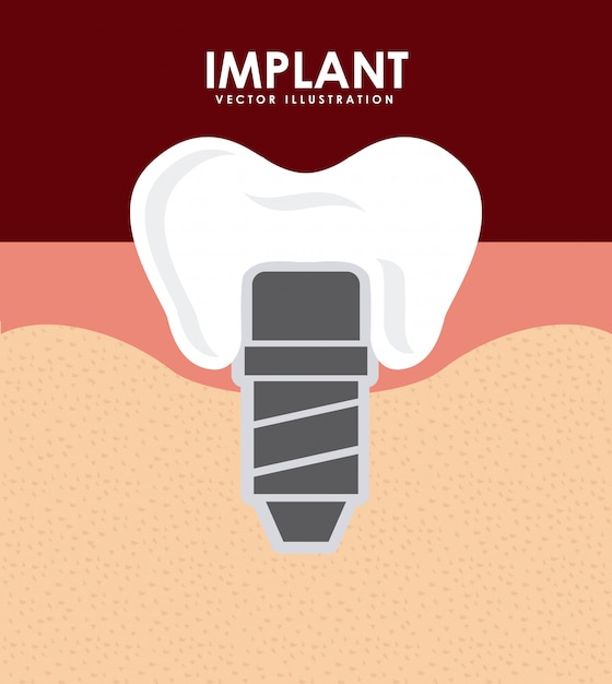 Dental design over red background vector illustration