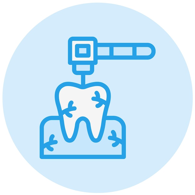 Vettore illustrazione del disegno dell'icona vettoriale della perforazione dentale
