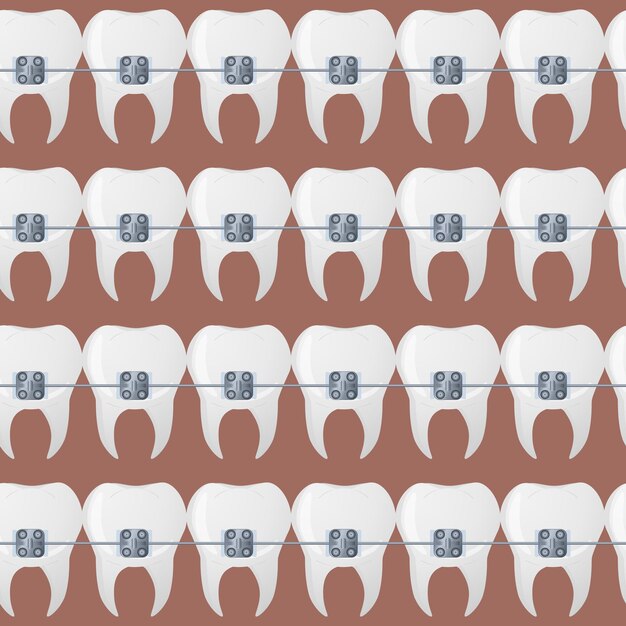 歯科エレメントのパターンが現実的なスタイルで 歯科機器のカラフルなベクトルイラストが分離されています