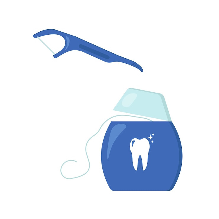 Vector dental floss in a container and in the form of a separate instrument