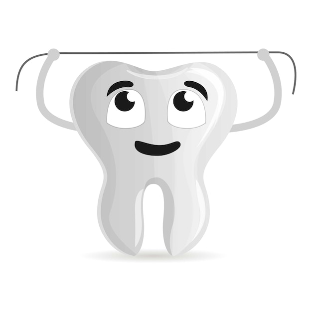 Вектор Икона зубной нитки карикатура векторной иконы зубной нітки для веб-дизайна, изолированная на белом фоне