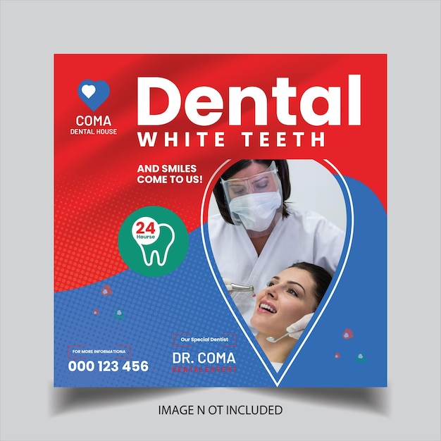 Template di flyer dentale template di design di flyer per i social media dentali