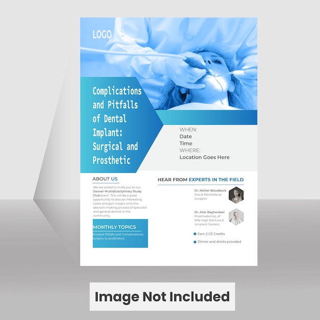 ベクトル 歯科用フライヤー フォトバックグラウンドのデザインスペース (a4サイズ)