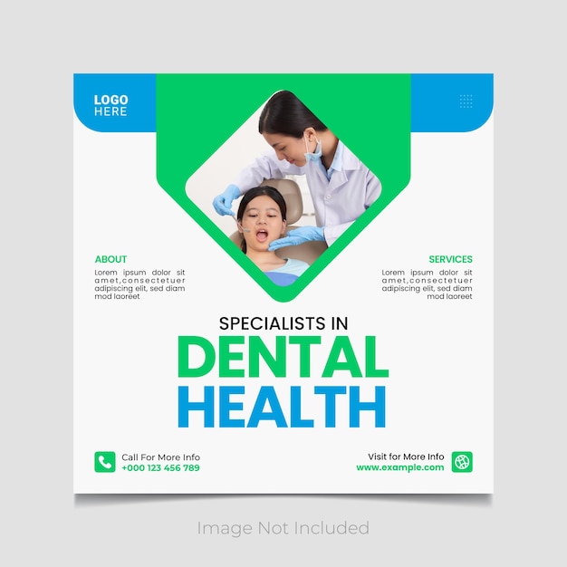 Modello di post sui social media per la salute dentale