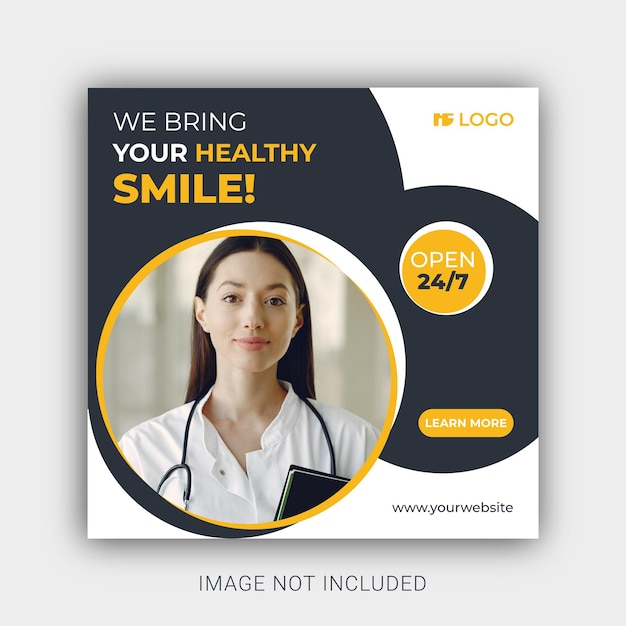 Dental healthcare social media post template