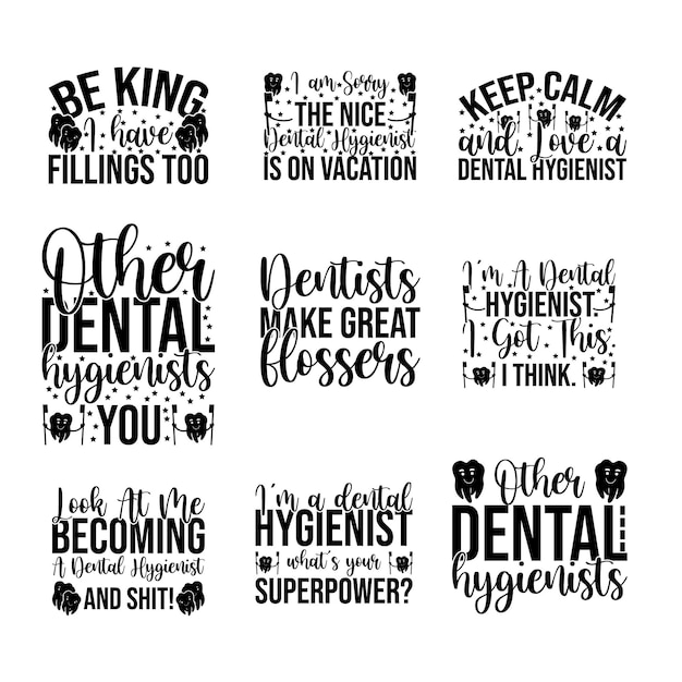 Vector dental hygienist quotes design