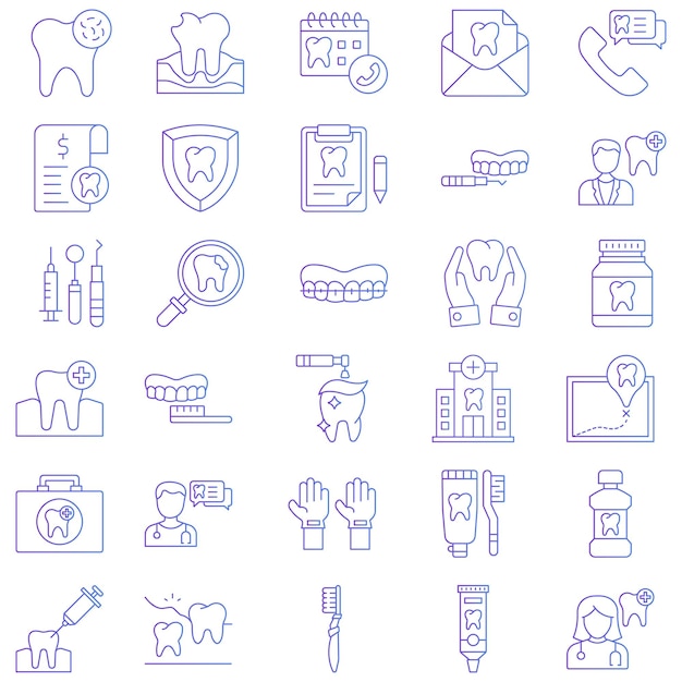 Dental icon pack Set