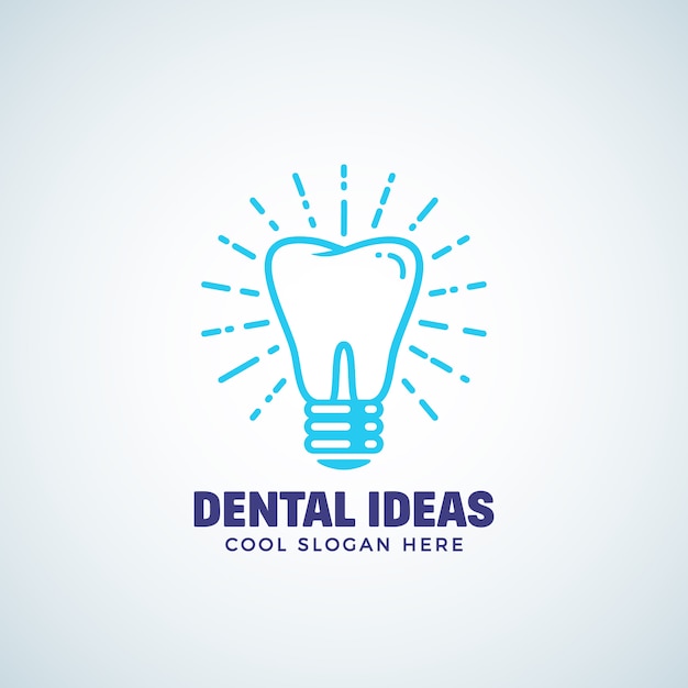 Dental ideas   logo template with modern typography.