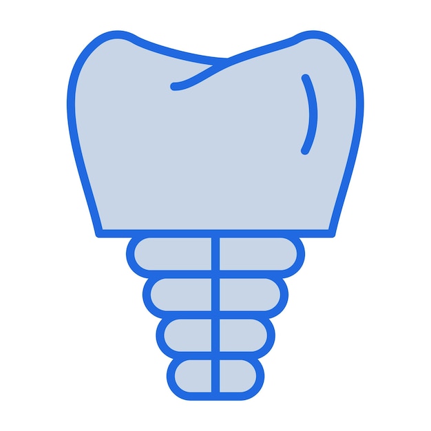 Dental Implant Blue Tone Illustration