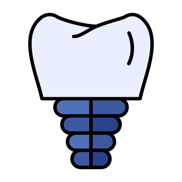 Dental Implant Flat Illustration