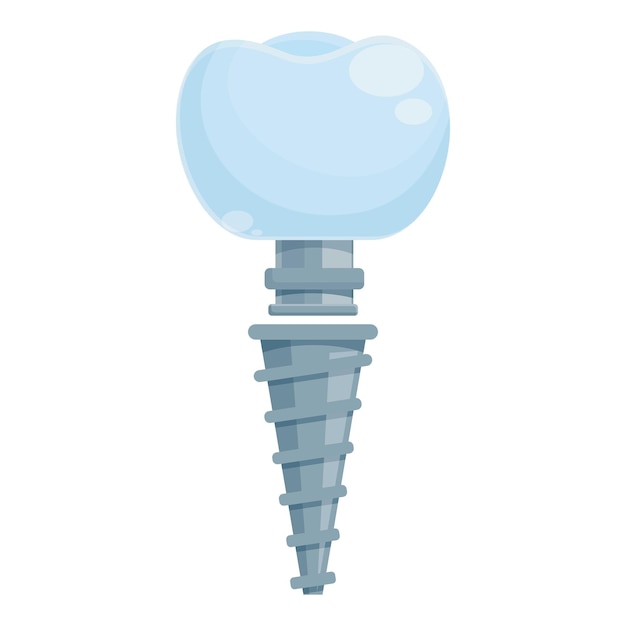 Вектор Зубной имплантат икона мультфильма вектор зубная коронка оральный протез