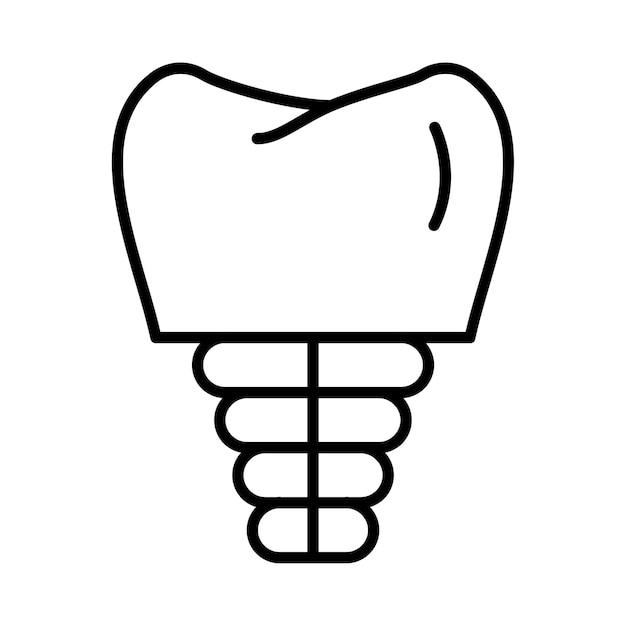 Vector dental implant line illustration