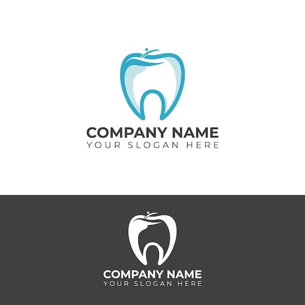 Dental implant logo designs concept dental care logo template