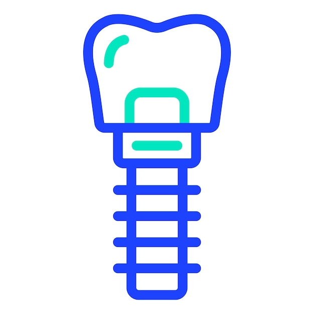 Vector dental implant vector icon design illustration