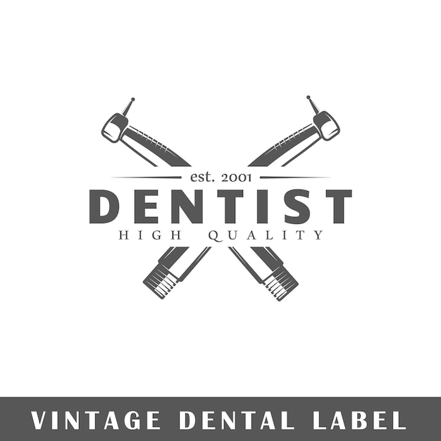 Dental label on white