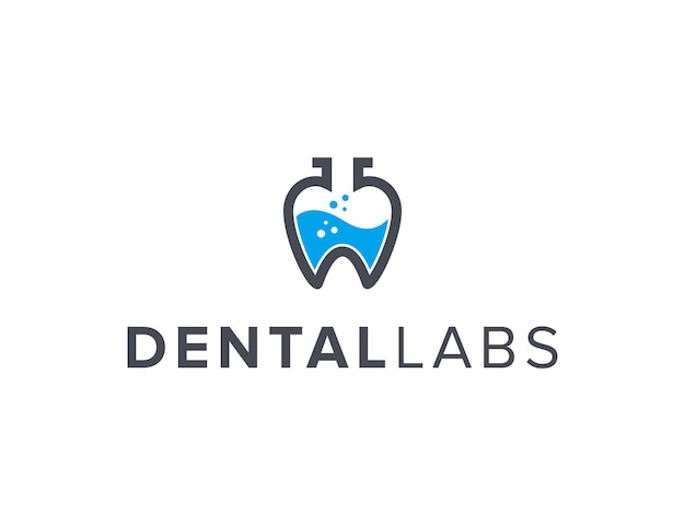 歯科および実験室のシンプルで洗練された創造的な幾何学的なモダンなロゴデザイン