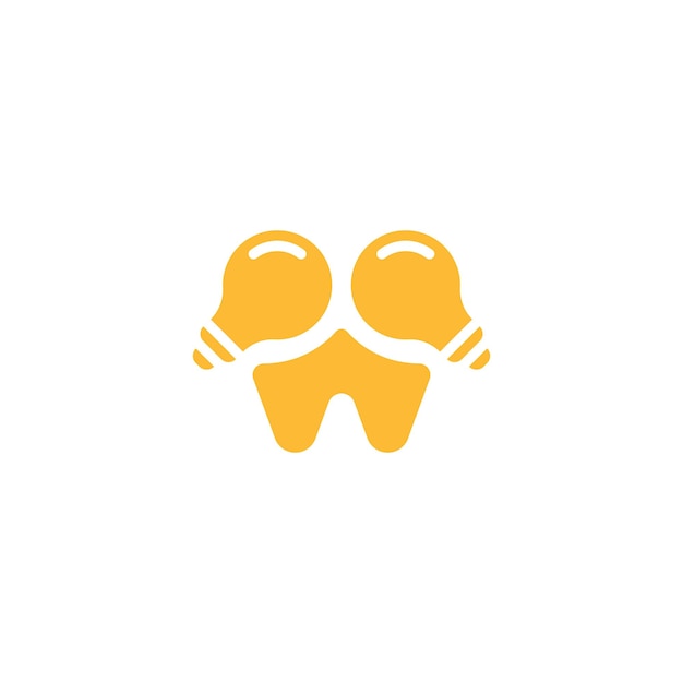 Vettore logo astratto della lampadina dentale