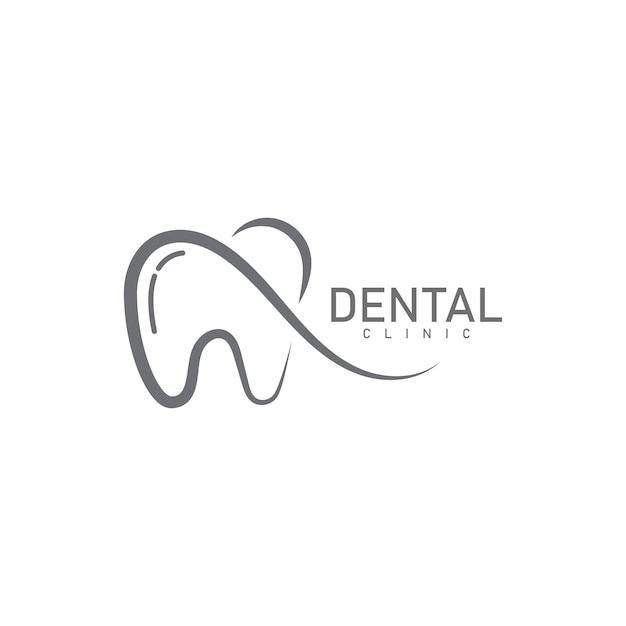 Dental line style logo dental care icon logo vector template illustration