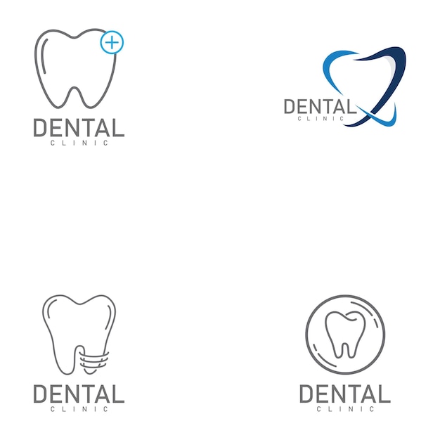 Dental line style logo dental care icon logo vector template illustration