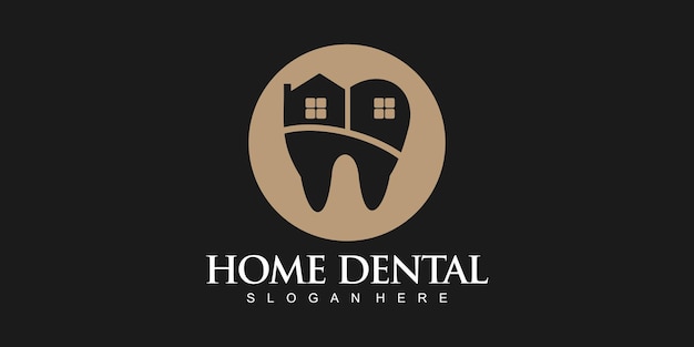 Dental logo concept with unique and creative style premium vector