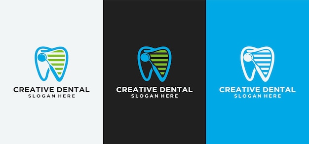 Dental logo design logo impianto dentale dental clinicodontoiatra dentale astratto con design di lusso