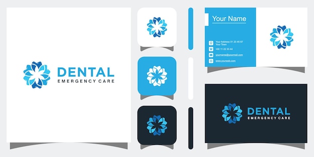 Icone vettoriali di ispirazione per il design del logo dentale vettore premium