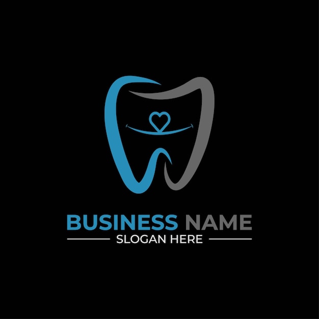 Dental logo design with a smile. medical health logo design