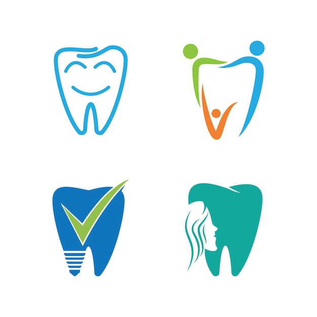 Dental logo template vector illustration flat design