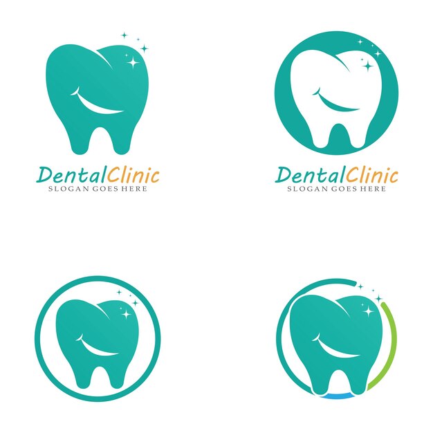 Logo dentale modello icona illustrazione vettoriale design
