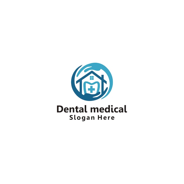 Modello icona del design del logo medico dentale