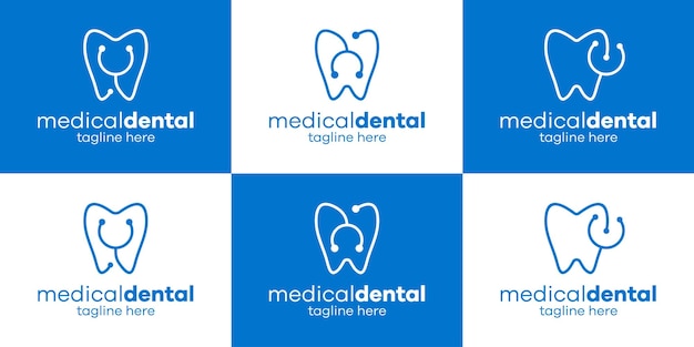 Dental and medical logo illustration icon vector